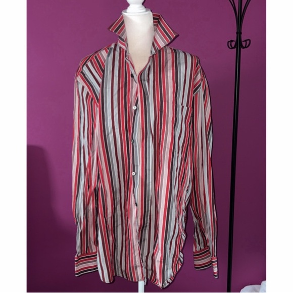 Express Other - MENS Express Striped Button-Up Shirt